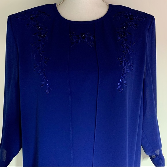 VIRGO Formal Wear Size 12 Royal Blue Dress - Picture 3 of 10